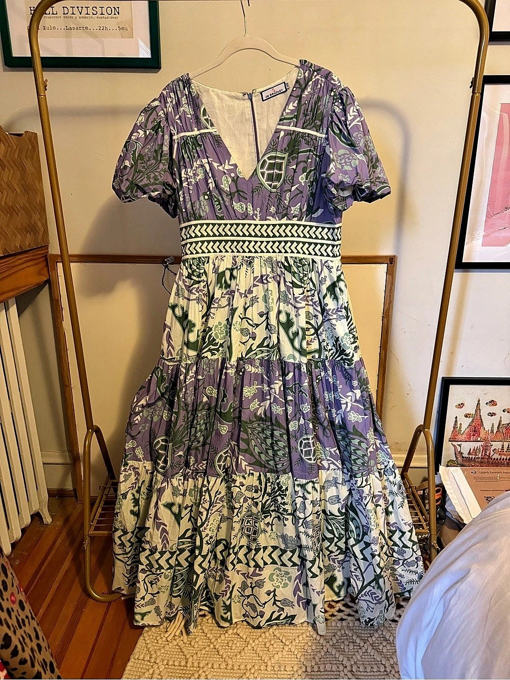 CK Bradley Maxi Dress in Purple & Green